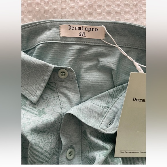 Derminpro Men’s Henley Cotton Short Sleeve Light Weight Button up tee, XXL - Picture 3 of 5
